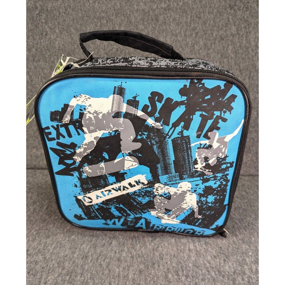 Vintage Airwalk Skateboard Insulated Lunch Bag Blue NOS K-mart NWT Rare